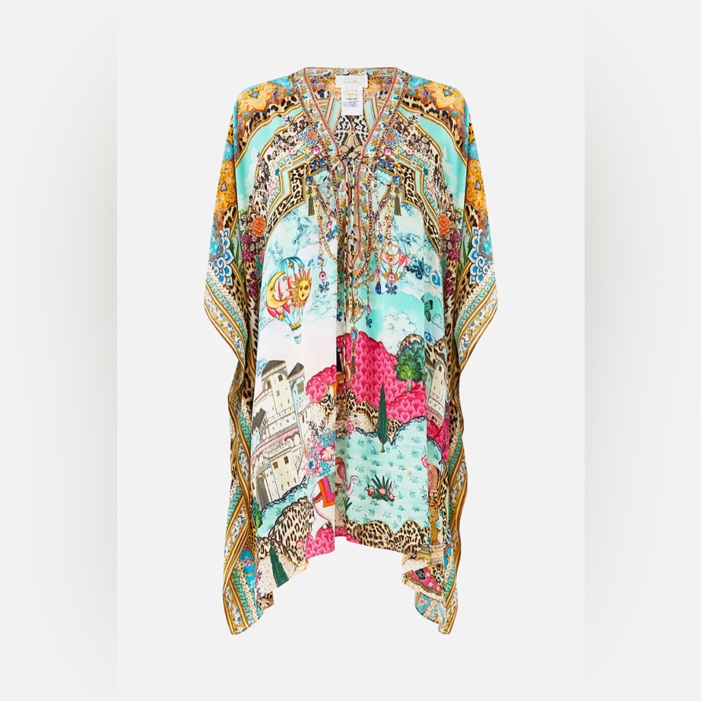 Camilla short dress lace up kaftan